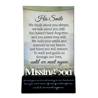 Wood Base (Black) Glass Frame - Missing You (His Smile)