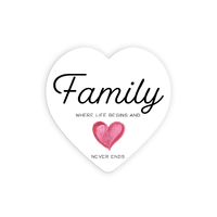 Heartshape Ceramic Coaster - Family