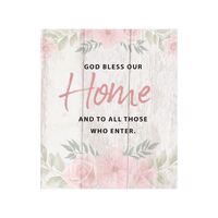Porcelain Message Plaque - God Bless Home