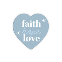 Heartshape Ceramic Coaster - Faith Hope Love