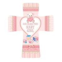 Porcelain Cross - God Bless this Baby Girl