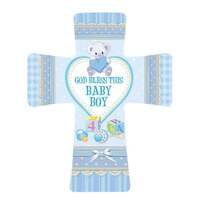 Porcelain Cross - God Bless This Baby Boy