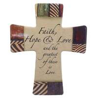 Porcelain Cross - Faith Hope and Love