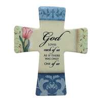 Porcelain Cross - God Loves Each of Us