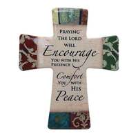 Porcelain Cross - Praying the Lord will Encourage