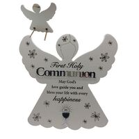 Wood Angel Plaque -Communion