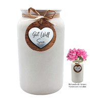 Ceramic Mason Vase w/Message - Get Well