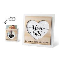 Wooden Photo Frame - Cat