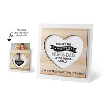 Wooden Photo Frame - Mum and Dad