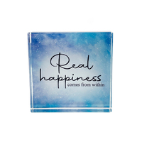 Crystal Affirmation Block - Real Happiness..
