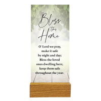 Precious Glass Plaque w/Stand - Bless This Home