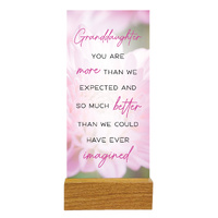 Precious Glass Plaque w/Stand - Granddaughter