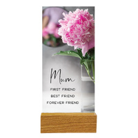 Precious Glass Plaque w/Stand - Mum