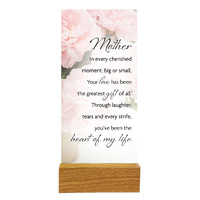 Precious Glass Plaque w/Stand - Mother