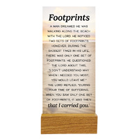 Precious Glass Plaque w/Stand - Footprints