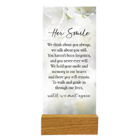 Precious Glass Plaque w/Stand - Her Smile