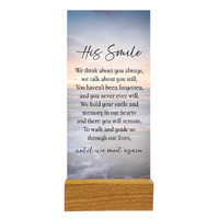 Precious Glass Plaque w/Stand - His Smile