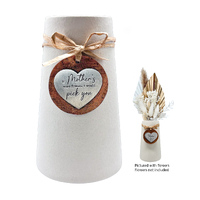 Ceramic Taper Vase w/Message - Mother