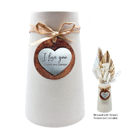 Ceramic Taper Vase w/Message - Love
