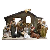 Nativity Stable Set - Resin (11 pcs 100mm & Stable 258 x 155 x 75mm)