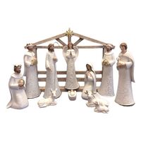 Nativity Stable Set Resin - 11pcs 270mm - Stable: 450 x 360mm