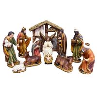 Nativity Stable Set Resin - 11pcs 300mm - Stable: 390 x 105mm
