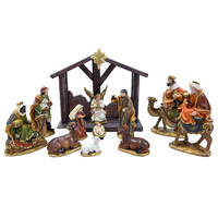 Nativity Stable Set Resin - 11pcs 250mm - Stable: 420 x 160mm
