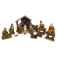 Nativity Stable Set With Camels Resin - 11pcs 140mm - Stable: 250 x 175mm