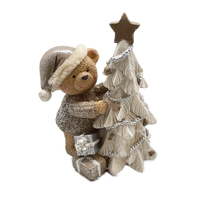 Christmas Bear Resin w/Tree - 135mm