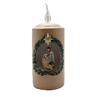 Candle Nativity Scence w/LED Light - 120 x 100mm