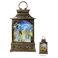 Water Lantern Nativity w/picture (Bronze) - Light Up - 280 x 165 x 90mm