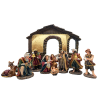 Nativity Stable Set Resin - 11pcs 100mm Stable: 280 x 230 x 50mm