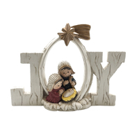 Nativity Resin Holy Family w/ Joy - 110 x 20 x 75mm