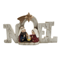Nativity Resin Holy Family w/ Noel - 110 x 20 x 75mm