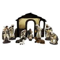Nativity Stable Set Resin - 11pcs 130mm