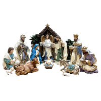 Nativity Set and Stable Resin 11 pces - 350mm