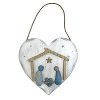 Nativity Love Heart Plaque