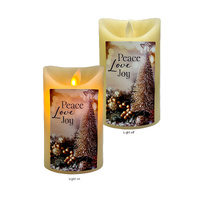 LED Wax Scented Candle - Peace Love Joy