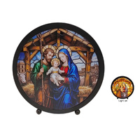 LED Round Nativity Plaque - Large