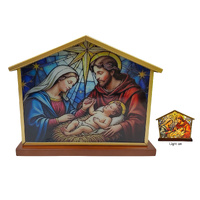 LED Shed Shaped Nativity Plaque