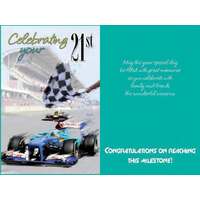 Card - 21st Birthday Male Racing Car