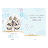 Christening Cards Blue Booties