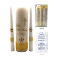 Wedding Candle Boxed Set - Gold Rings
