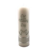 Wedding Candle Boxed - Silver