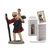 Statue 9cm Resin - St Christopher