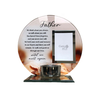 Glass Photo Frame with Tea Light Holder - Father