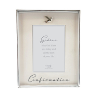 Silver Confirmation Photo Frame w/Motiff - Godson