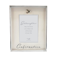 Silver Confirmation Photo Frame w/Motiff - Goddaughter