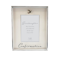Silver Confirmation Photo Frame w/Motiff - Granddaughter