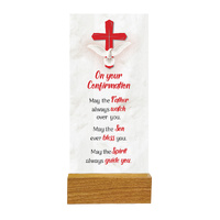 Precious Glass Plaque w/Stand - Confirmation